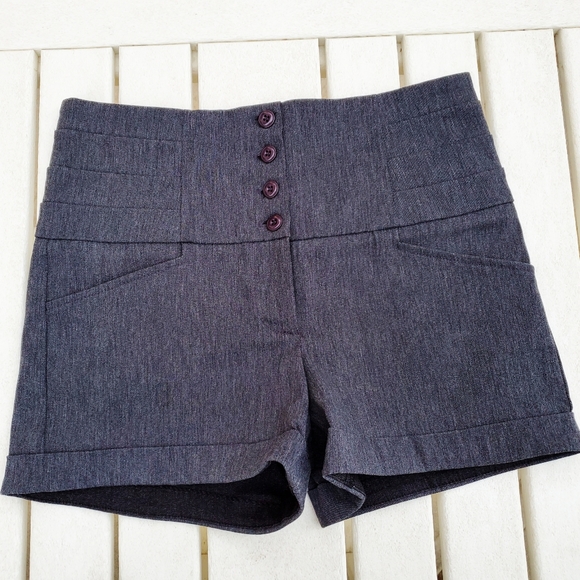 Have Pants - "HAVE" Charcoal Gray High Waist Dress Shorts